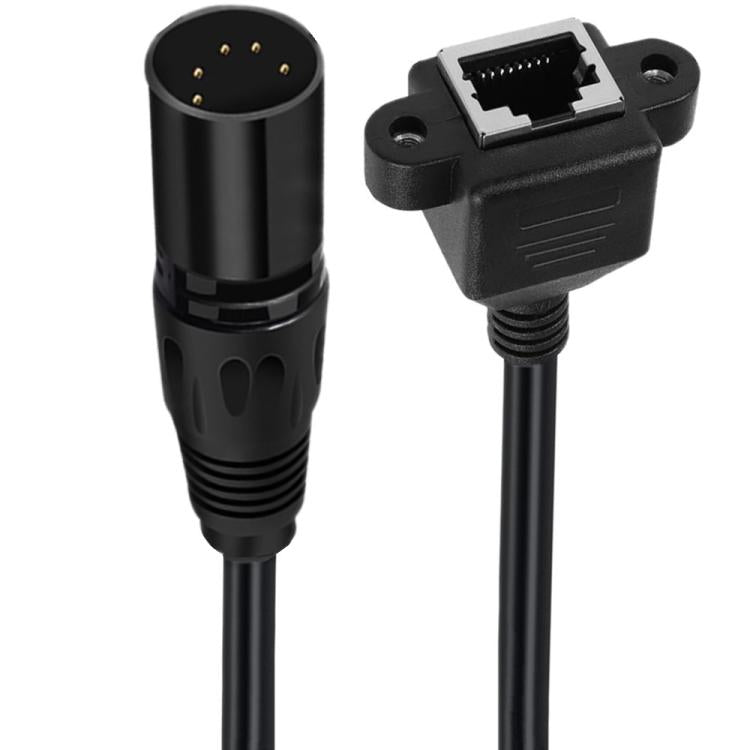 XLR 5 Pin Male to RJ45 Female Audio Cable, Length: 30cm, Male to RJ45 Female XLR 5 Pin Male to RJ45 Female Audio Cable, Length: 30cm, Male to RJ45 Female